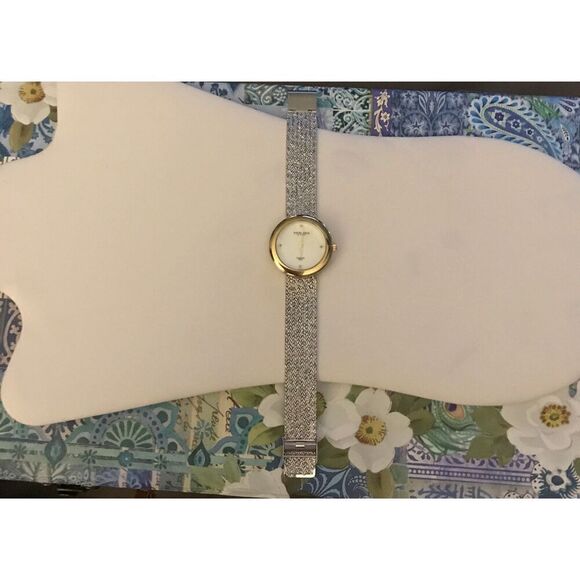 NEW~Akribos XXIV Women's Quartz Diamond Bracelet Watch~Two-Tone - Picture 4 of 6